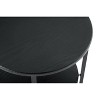 Homy Casa Round 2-Tier End Table with Metal Frame and Wood Shelves, Black Oak - 3 of 4