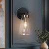 LNC Dinoe 5-in W 1-Lights Matte Black and Polished Gold Cone Modern/Contemporary Wall Lights - 2 of 4