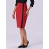 Allegra K Women's Elegant Round Neck 3/4 Sleeves Contrast Office Sheath Pencil Dresses - 4 of 4
