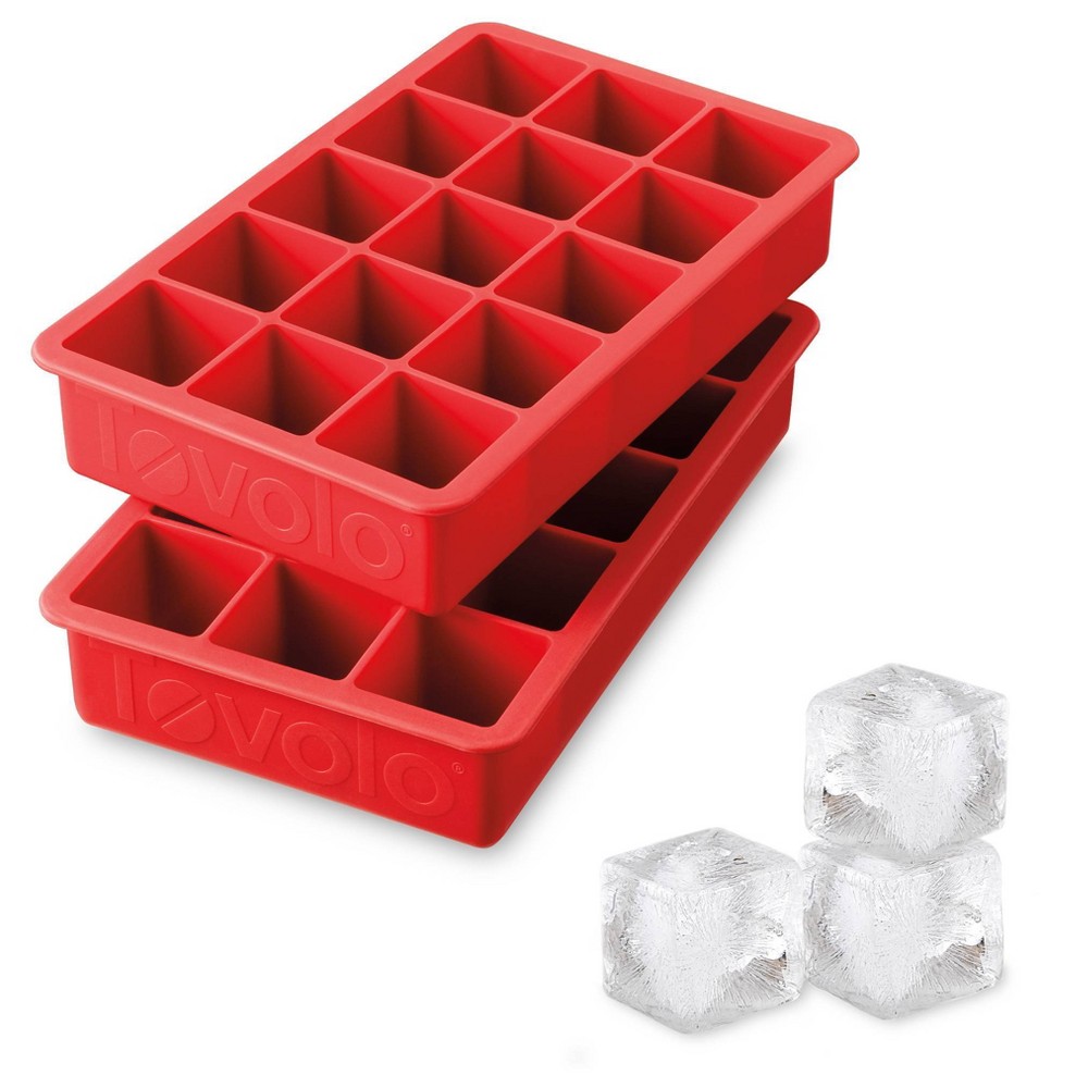 Tovolo Set of 2 Perfect Ice Cube Trays Candy Apple