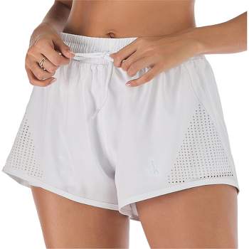 Anna-Kaci Women's Lazer Perforated Running Shorts Gym Athletic With Pockets Shorts