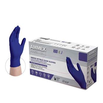 Ammex Indigo Powder Free Nitrile Exam Gloves Latex Free Medium AINPF44100