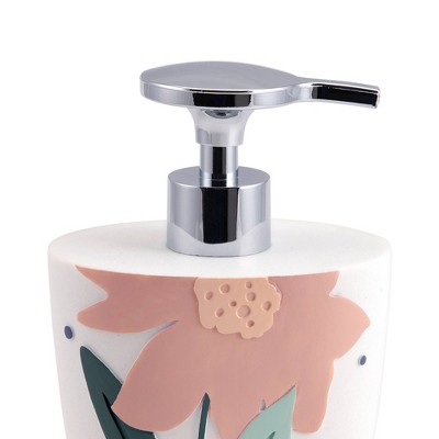 Summer Flower White and Multicolor Resin Kids' Bathroom Set