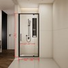 VYNXARIA 32-36" W*76" H Scalable adjustable frame Shower Door with 1/4"(6mm) Clear Tempered Glass,Matte Black Finish Shower Doors - 4 of 4