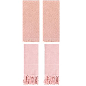 REGALWOVEN 4 Packs Cotton Soft and Absorbent Bathroom Turkish Hand Towels with tassel - 1 of 4