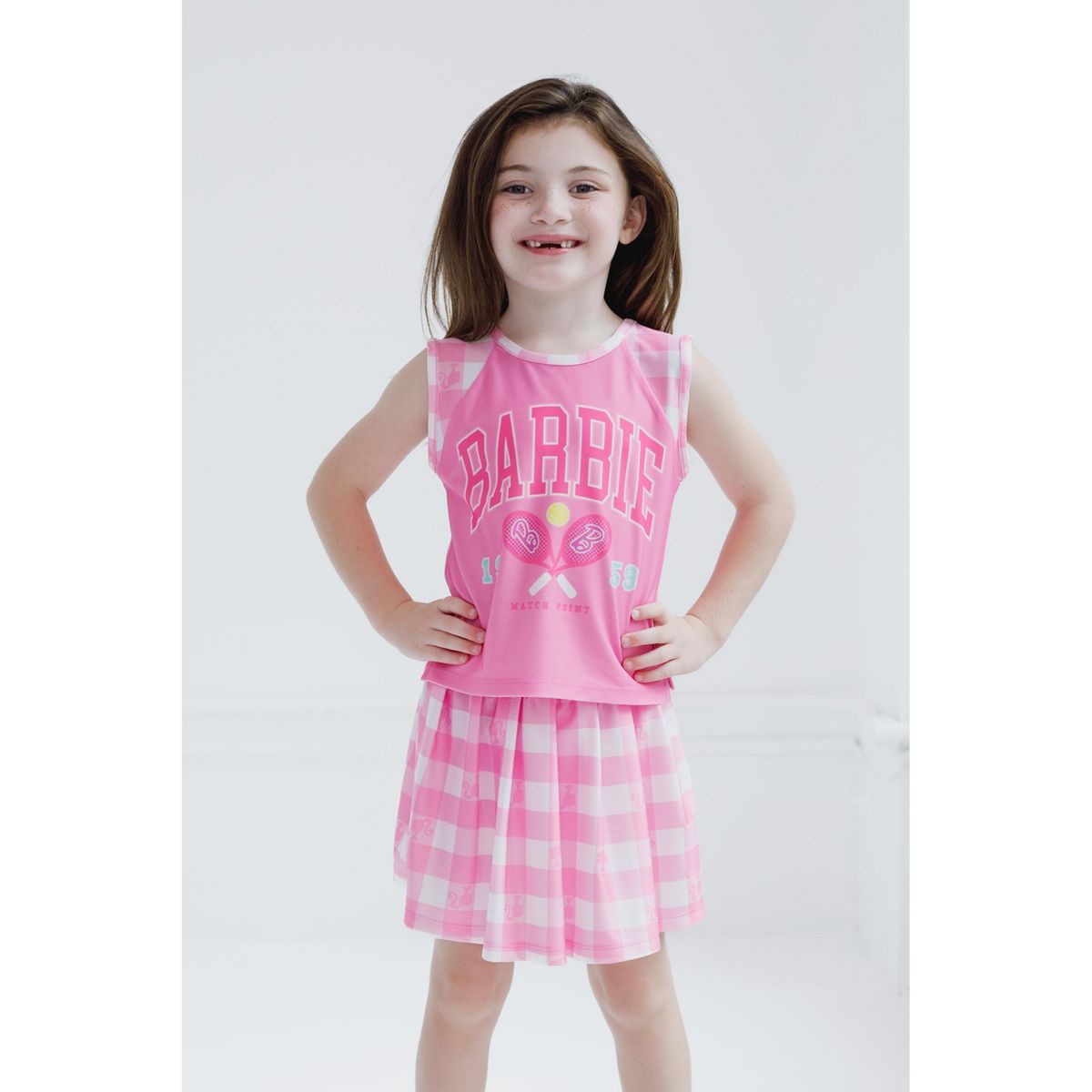 Barbie Girls Tank Top and Pleated Skort Outfit Set Little Kid to Big Kid - thumbnail 3