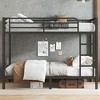 Metal Full XL over Full XL Bunk Bed for Teens and Adults,Space-Saving/Noise Reduced/No Box Spring Needed, Black - 2 of 4