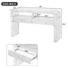 PAGED Modern Curved Console Table with Drawer & Open Shelf, Retro Entryway Sofa Table, Narrow Entryway Table for Living Room/Hallway/Entrance - 3 of 4