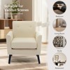 GustoWave Mid-Century Fabric Club Chair, Modern Retro Lounge Chair, Fabric Office Chair with Wood Legs & Thicker Seat for Living Room - 3 of 4