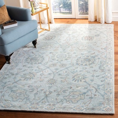 Silver and Ivory Hand-Tufted Wool Area Rug, 3' x 5'