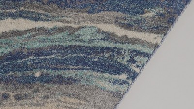Red and Gray Abstract 8' x 10' Synthetic Area Rug