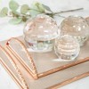 Sagebrook Home 4" Crystal Orb Decor - Contemporary Elegant Clear Frosted Round Crystal Decorative Table or Desk Accent - 2 of 4