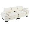 MYINDA 85.4" Modern Curved Sofa, Back Upholstered Couch with 2 Decorative Throw Pillows, Corduroy Fabric Couch for Living Room, Beige - 4 of 4