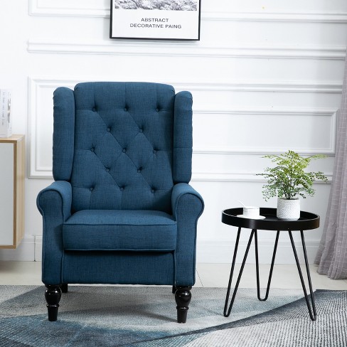 Homcom Button-tufted Accent Chair With High Wingback Rounded Cushioned ...