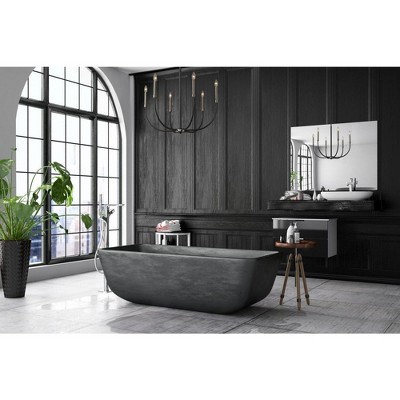 Matte Black and Brushed Nickel 6-Light Candelabra Chandelier