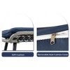 5-Piece Outdoor Wicker Bistro Chairs Set with 2 Armchair, 2 Ottoman, and Glass Coffee Table - 3 of 4