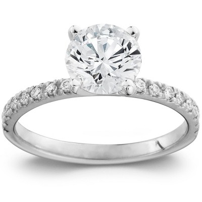 Pompeii3 2 Ct Diamond Engagement Accent Ring 14k White Gold Lab Created