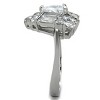Slickblue Women’s Stainless Steel Ring with Triangle Cut CZ and Halo Detail, Polished Finish, size 5–10 - 4 of 4