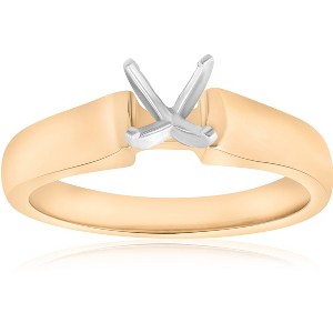 Pompeii3 14K Yellow Gold Cathedral Semi Mount Engagement Ring Setting - 1 of 4