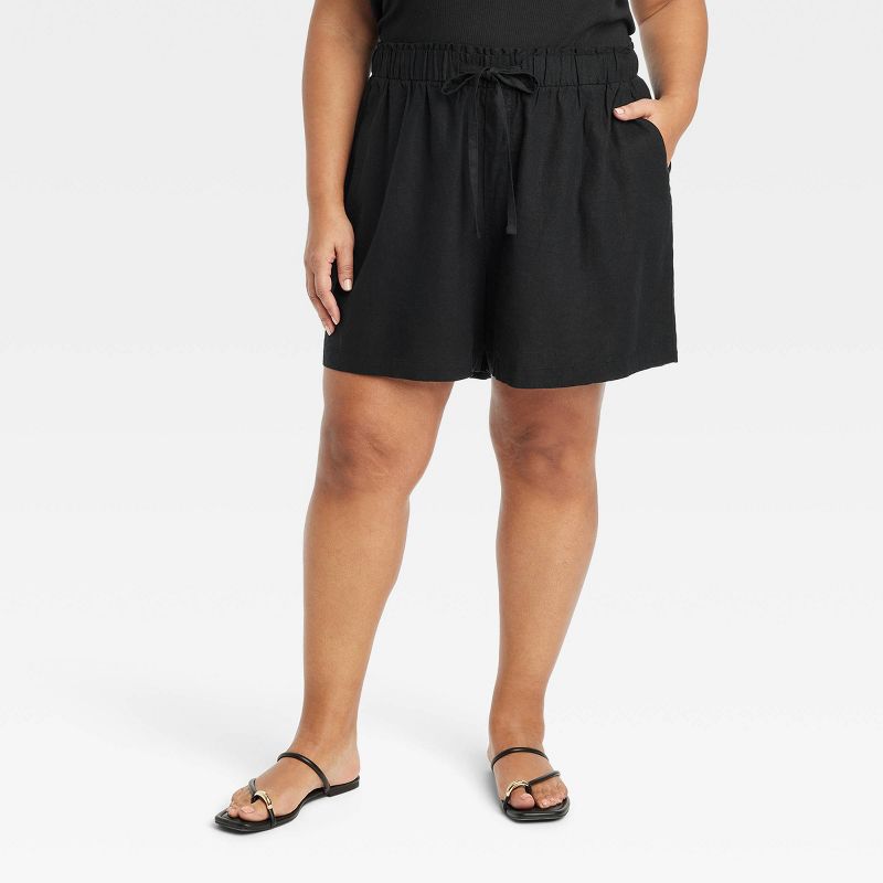 Women's High-Rise Linen Pull-On Shorts - Ava & Viv™, 1 of 4