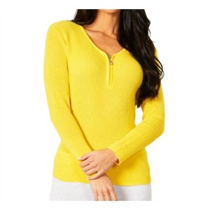 Women's Zip V-Neck Top - Angel Apparel - 1 of 2