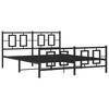 vidaXL Metal Bed Frame with Headboard and Footboard Black 59.1 in.x78.7 in. - 2 of 4