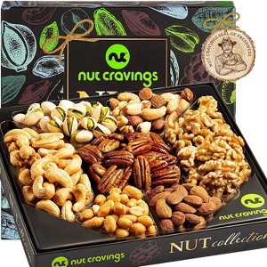 Luxurious Nut Collection Gift Basket - 7 Assortments in an Elegant Presentation Box, Premium Healthy Kosher Snack Tray - 1 of 4