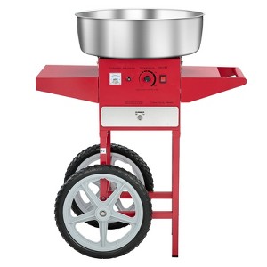 VEVOR Electric Cotton Candy Machine with Cart, 1000W Commercial Candy Floss Maker with 20.5 in Stainless Steel Bowl, Sugar Scoop, and Drawer, Red - 1 of 4