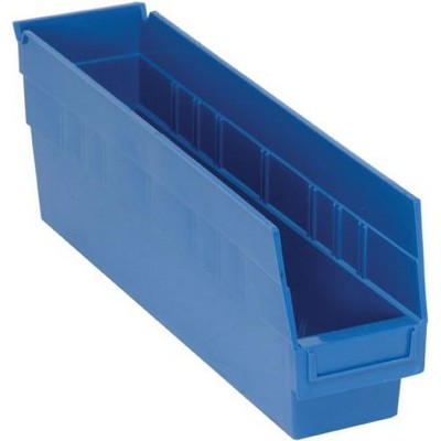 Quantum Storage Systems Economy Shelf Bin, Nesting, 17-7/8"W X 4-1/8"D X 6"H, (7) Divider Slots, Rear Hanglock,
