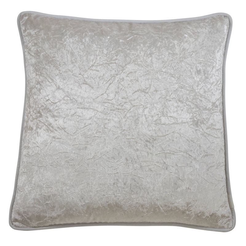 22&#34;x22&#34; Oversize Crushed Velvet Square Throw Pillow Poly Filled Ivory - Saro Lifestyle, 1 of 5