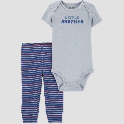 Image of Carter's Just One You® Baby 2pc Little Brother Top & Bottom Set - Blue/Green Newborn