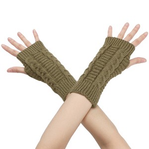 INSPIRE CHIC Women's Knitted Fingerless Arm Warmers 1 Pair - 1 of 4