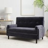 Zevemomo Futon Sofa Bed,Sleeper Pull Out Couch,Convertible with Adjustable Backrest,Velvet Fabric Upholstered 2-Seat for Living Room,Bedroom-Grey - 2 of 4