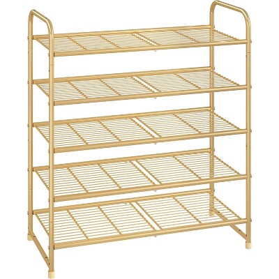 Simple Trending 5-Tier Stackable Shoe Rack Golden Yellow