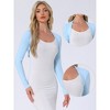 INSPIRE CHIC Women's Elegant Long Sleeve Knit Open Front Crop Bolero Shrug - 2 of 4