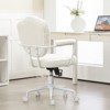 SKRAN Cute Home Office Chair, Computer Desk Chair with Button Tufted Teddy Bear Fleece, Swivel Vanity Chair for Home Office - 2 of 4