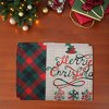 Unique Bargains Christmas Place Mats Linen Red Green Beige White 13"x17.7" 2 Pcs - 2 of 4