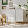 CLIHOME 31.5-in W 2-Door Accent Cabinet Utility Storage Cabinets With Adjustable Shelves, White - 2 of 4
