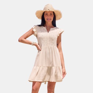 Women's Breezy Beach Linen Dress - Cupshe - 1 of 4