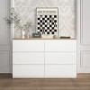 TiramisuBest 6-Drawer Storage Cabinet:Wide Wood Dresser with Large Storage Space for Bedroom, Hallway, Entryway & Living Room, White - 2 of 4