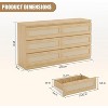 6 Rattan Drawer Dresser for Bedroom, Natural Modern Chest of Drawer with Anti-Tip Kit Device, Wooden Dresser Organizer for Nursery Hallway Living Room - 2 of 4