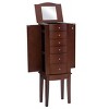 Francesca Traditional Wood 6 Lined Drawer Jewelry Armoire Merlot Brown - Powell - 3 of 4