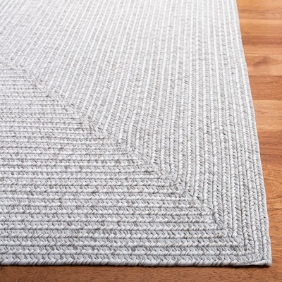 Handmade Silver/Grey Braided Reversible Runner Rug 2'3" x 6'
