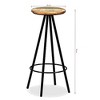 vidaXL Bar Stool Set of 2 Multicoloured Solid reclaimed wood and steel - 3 of 4
