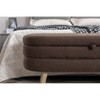 PAGED Storage Ottoman Bench Modern Shoe Bench with Wood Legs, Velvet Fabric End of Bed Table for Living Room, Bedroom, Entryway - 3 of 4