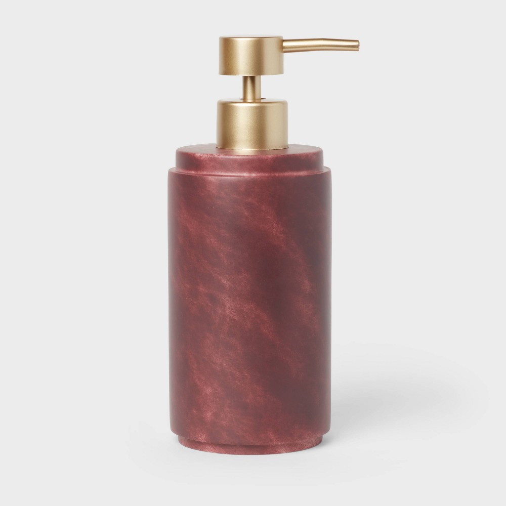 Photos - Other Bathroom Accessories Luxe Faux Marble Soap Pump Wine - Threshold™