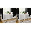 vidaXL Radiator Cover 2 pcs White 67.7" x 7.5" x 32.1" Engineered Wood - 2 of 4