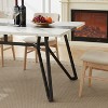 Vynxaria 70.9'' Rectangular Large Dining Table – 8-Person Capacity, Two-Tone Gray/Black Industrial Rustic Table with Adjustable Feet - 3 of 4