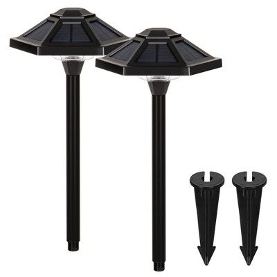 Gigalumi Black Plastic Solar LED Landscape Light , Warm White Waterproof Pathway Light 2-Pack