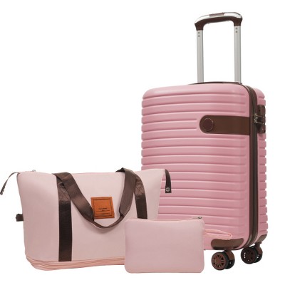Coolife Luggage Sets 3 Piece Carry on Luggage 22x14x9 Airline Approved, Lightweight Hardshell ABS Suitcases with Wheels, 20 inch